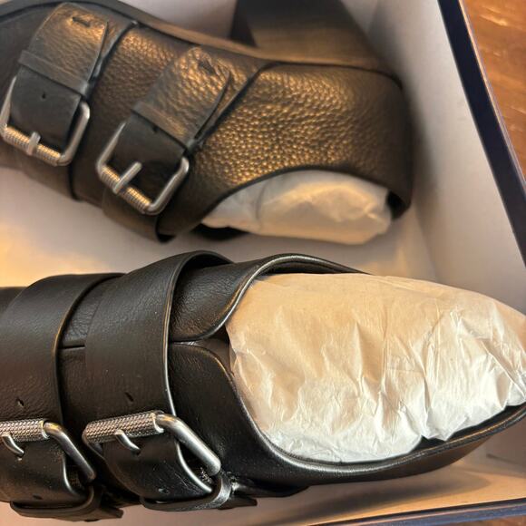 Splendid Carla Buckle Boots 6.5 Black Leather NWT Ankle Booties Anthro Western - Picture 6 of 7